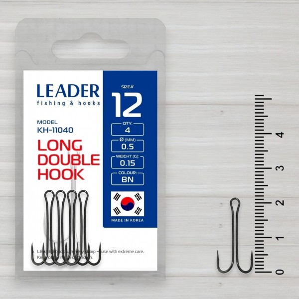 Гачки двійники Leader Long Double, 4шт/уп, № 12